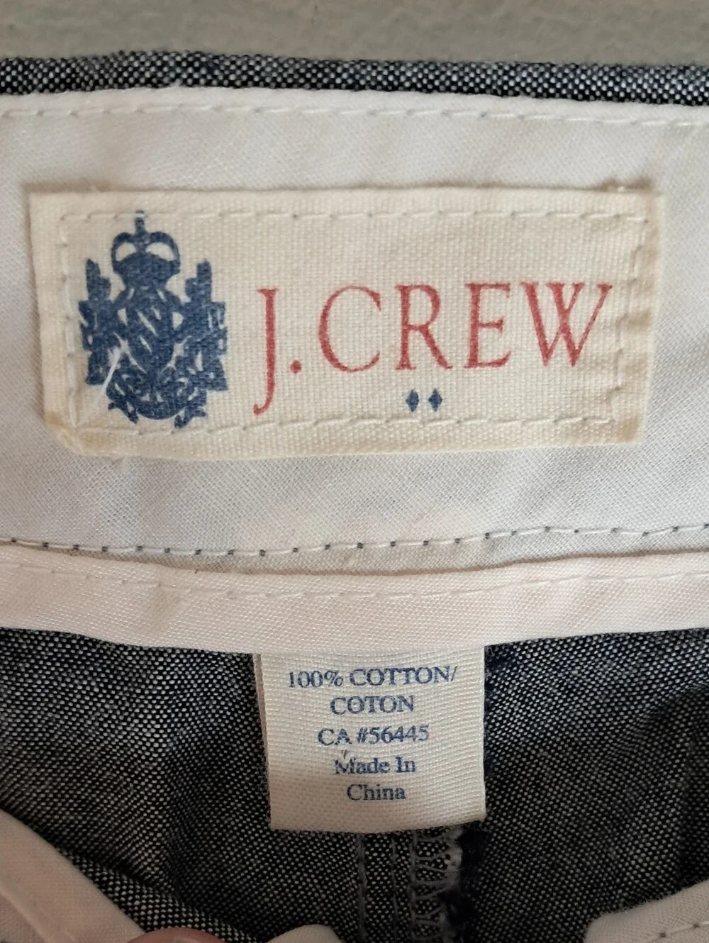 J. Crew Men's Pin Dot Casual Cotton Chino Shorts Gray & Navy Blue Size 34